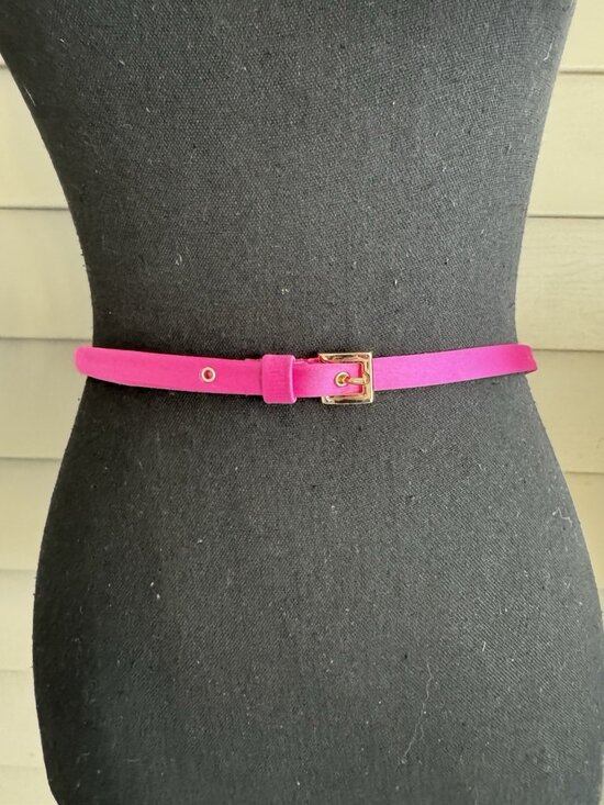 MAX MARA ITALY Thin Pink Crystal Satin Leather Belt M Medium 29-31\